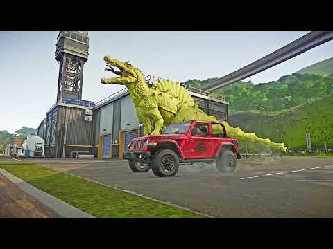 Watch an Epic Dino Battle: Spiderman Indoraptor & İrex vs Purple T-Rex & Tiger Carnotaurus