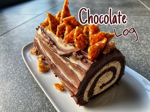 CHOCOLATE CAKE | Chocolate yule log | Buche De Noel | Chocolate swiss roll | Food with Chetna