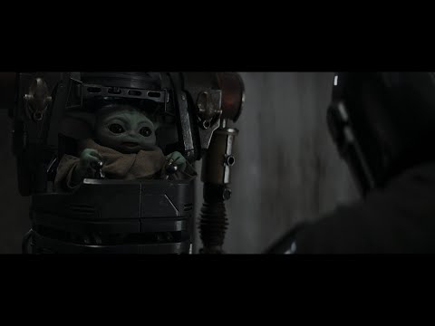 Grogu in IG-12 save Din - The Mandalorian Season Three (2023)