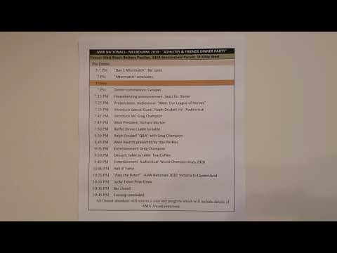 AMA MELBOURNE 2019 "ATHLETES & FRIENDS DINNER PARTY" with Ralph Doubell AM