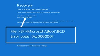 How to Fix " Boot\\BCD "