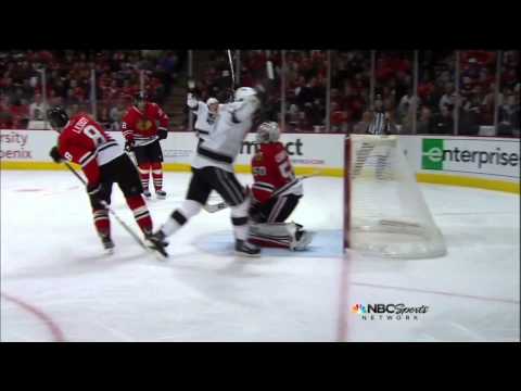 Tyler Toffoli sneaky wrister goal 4-4 Mar 25 2013 LA Kings vs Chicago Blackhawks NHL Hockey