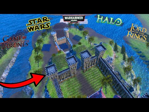 Every Fantasy Army CASTLE SIEGE! - UEBS: Star Wars, Halo, LotR, GoT, Warhammer 40k, Zombie mods