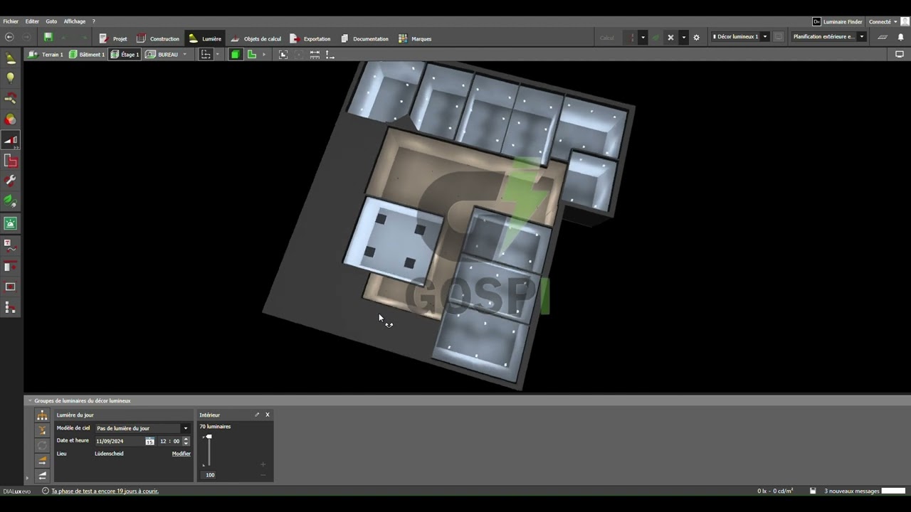 Projet d'éclairage commercial