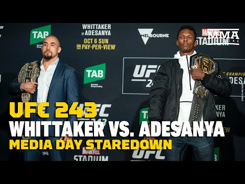 UFC 243: Robert Whittaker vs. Israel Adesanya Media Day Staredown - MMA Fighting