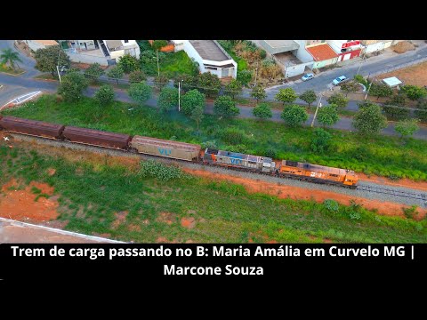 Trem de carga passando no B: Maria Amália em Curvelo MG | Marcone Souza