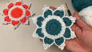 Super beautiful crochet snowflake coaster tutorial 🤩