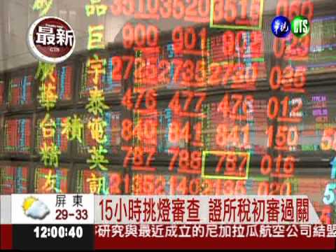 立院挑燈夜戰 證所稅整合5版本