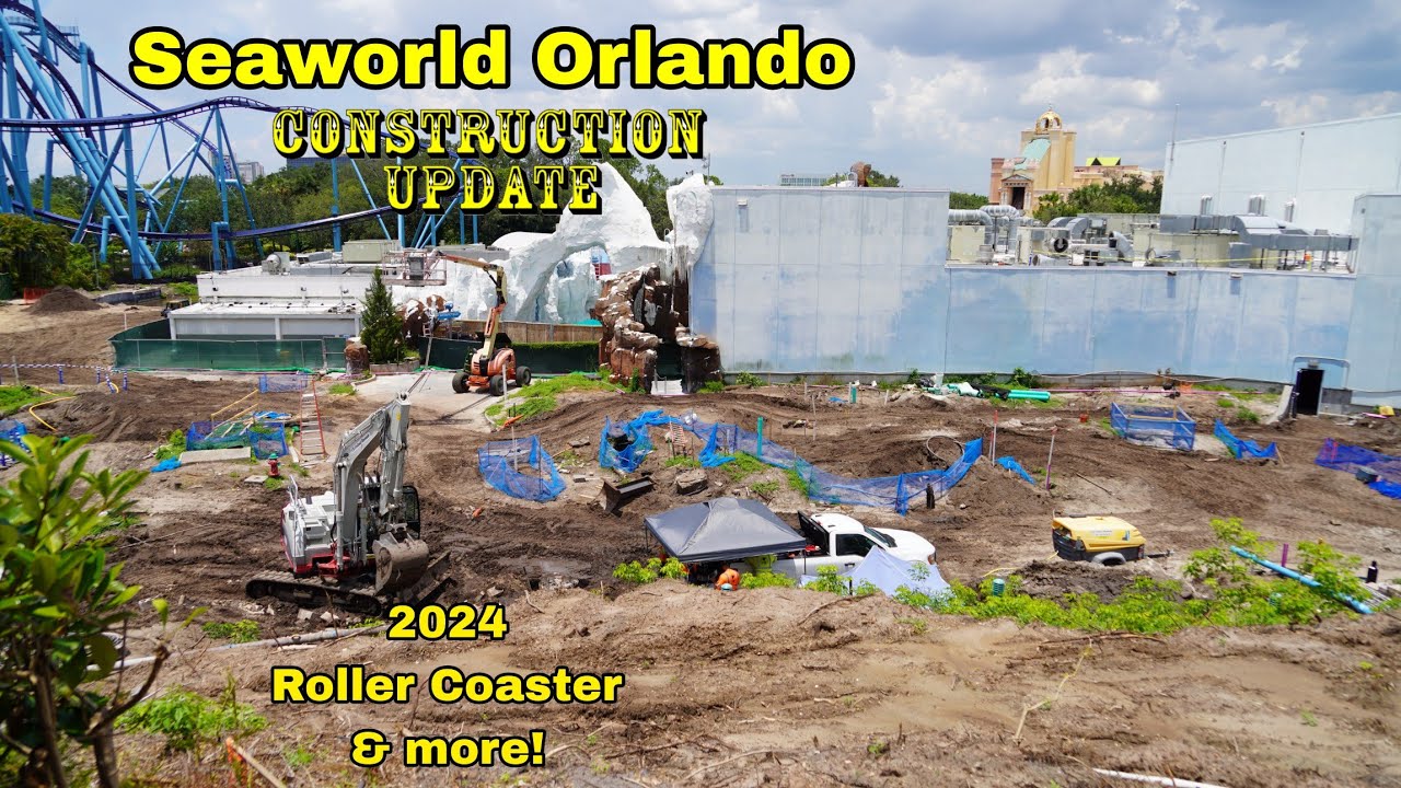SeaWorld Orlando 2024 Roller Coaster Construction Update 7.5.23 Foundation Work Begins!