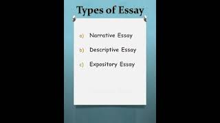 Types of Essay #shortsyoutube #essaywriting #easytolearn #shorts