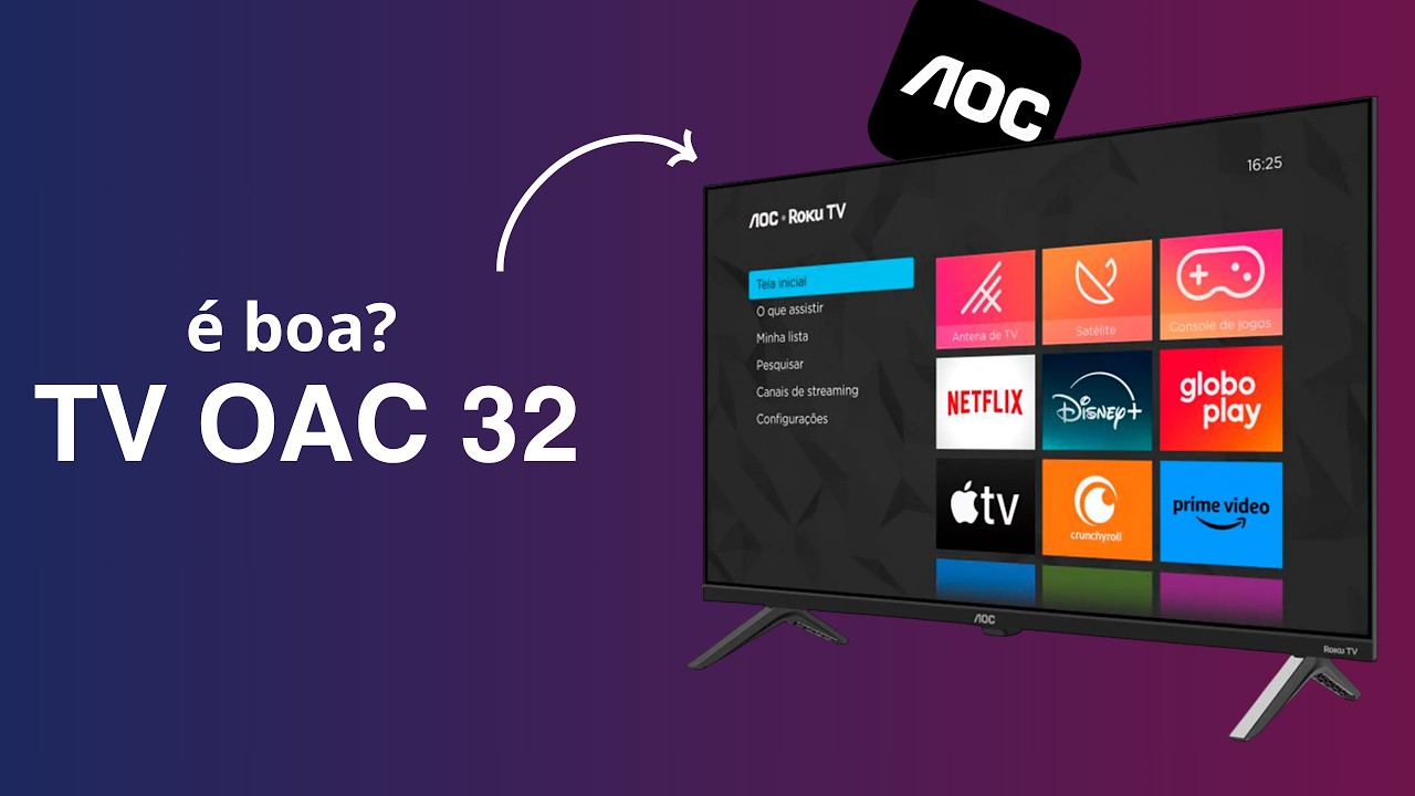 Miniatura da avaliação em vídeo de Smart TV AOC 32 Polegadas HD 32S5195/78G Roku TV