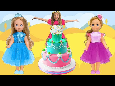 Sasha and birthday party with surprise cake dress