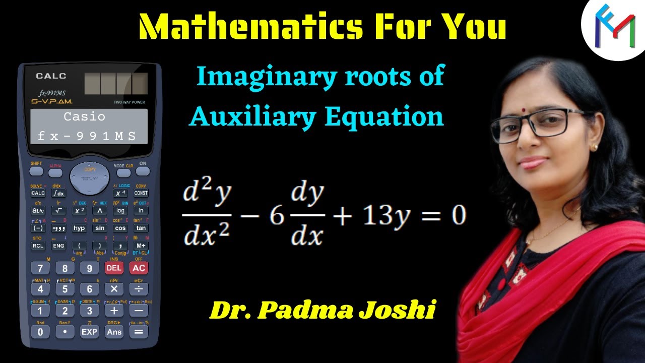 Solve auxiliary equation in calculator | Differential equation imaginary roots with Casio fx991ms #4