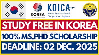 Download lagu No Application Fees | No IELTS | Korea Government Fully Funded KOICA Scholarship 2026 Masters, PhD mp3