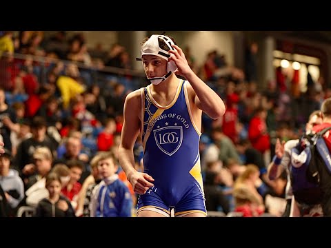 U13 Igor Posyniak (POL) vs Roscoe Lewis (USA) 66kg. Freestyle boys youth wrestling.