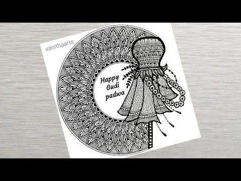 Happy Gudi Padwa Mandala Art How to Draw Mandala for beginners StepbyStep vanithaarts gudipadwa