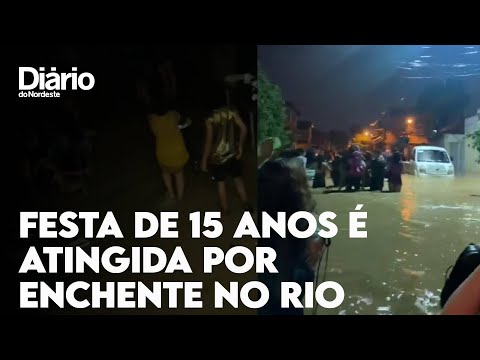 Festa de 15 anos é atingida por enchente em Nova Iguaçu, no Rio de Janeiro  - País - Diário do Nordeste