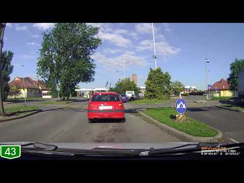 Driving through Nădlac and crossing the border to Hungary (May 11, 2019)