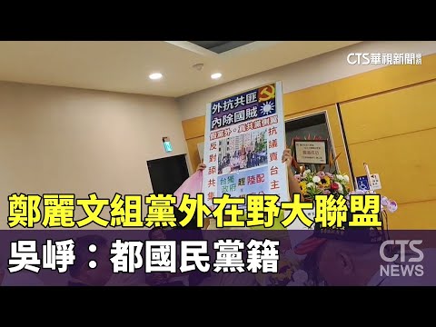 鄭麗文組黨外在野大聯盟　吳崢：都國民黨籍
