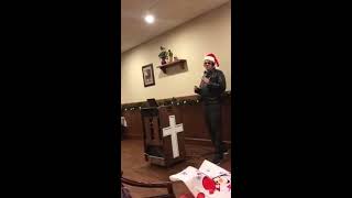 Todd as Elvis singing Here Comes Santa Claus Dec2016