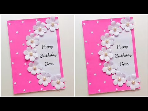 How To Make Birthday Greeting Card • DIY Birthday Wishes Card Making • Pink Card For Happy Birthday