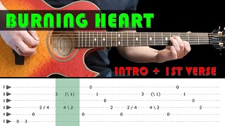 BURNING HEART - Guitar lesson - Intro + 1st verse (with tabs) - Vandenberg