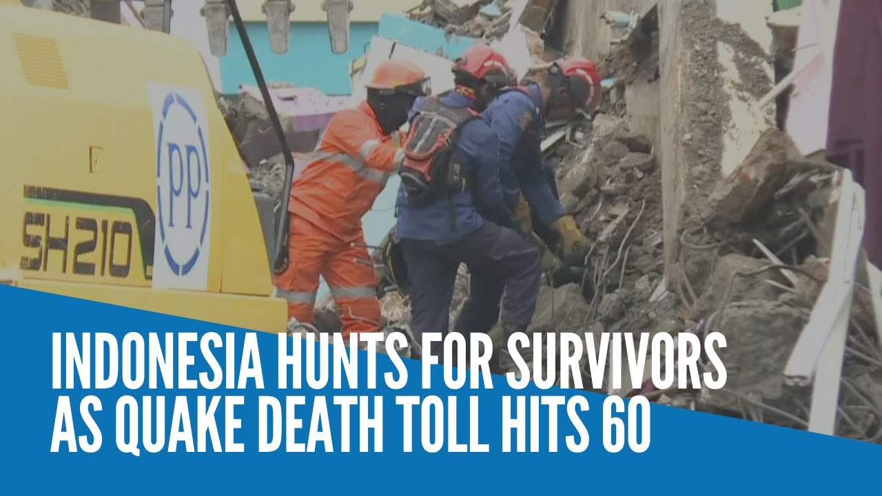 Indonesia hunts for survivors as quake death toll hits 60