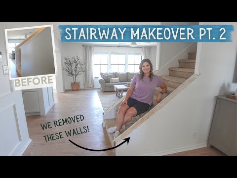 DIY STAIRWAY MAKEOVER PT. 2 | Demoing the walls!