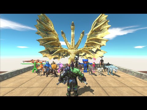 GLADIATOR HULK VS GHIDORAH LAVA DEATH RUN - Animal Revolt Battle Simulator