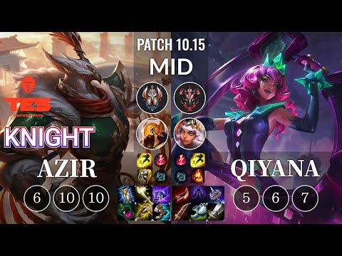 TES knight Azir vs Qiyana Mid - KR Patch 10.15