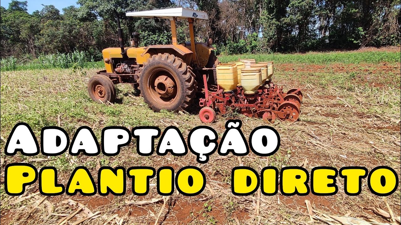 COMO FAZER UM PLANTIO DIRETO COM PLANTADEIRA ANTIGA 3 LINHAS MARCA MENEGAZ. FERRO VELHO AO TRABALHO.