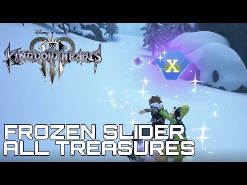 Kingdom Hearts 3 FROZEN SLIDER ALL TREASURE LOCATIONS (ORICHALCUM+ GUIDE)