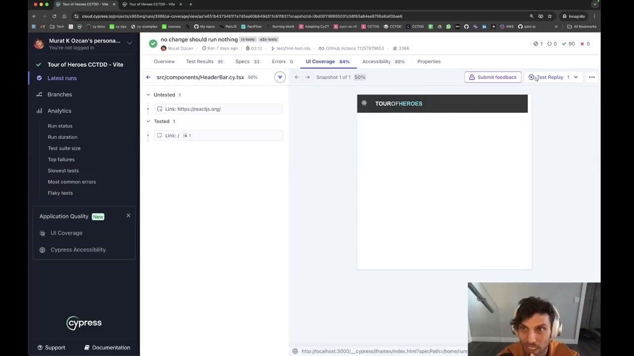 Cypress Cloud UI coverage & Accessibility coverage are just insane features