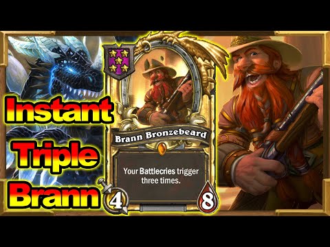 Instant Triple Golden Brann! The Most OP & Broken Triple Ever In Battlegrounds | Hearthstone