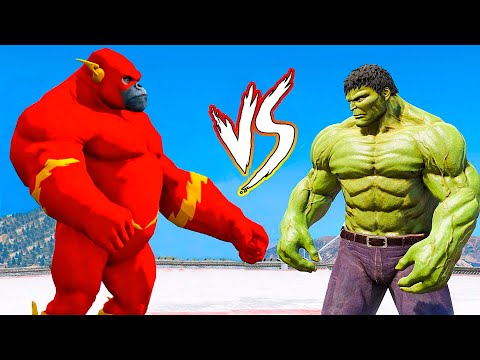 HULK vs FLASH GORILLA - GTA V