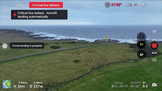 DJI Mavic 3 Forced Landing Near the Sea - Critical Battery & Headwind