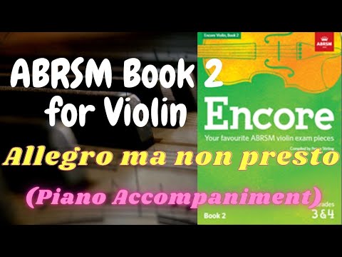 ABRSM Encore Violin Book 2 - Allegro ma non presto from Sonata in A (Piano Accompaniment)