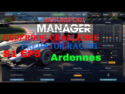 Let´s Play Motorsport Manager Underdog Challenge Predator Racing S1 EP5 Ardennes And New Driver