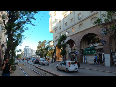 Caminhada na Avenida Paris, Tunísia 🇹🇳 4k, شارع باريس