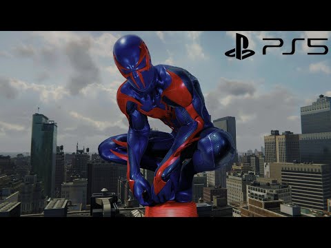 Spider-Man Remastered PS5 - 2099 Black Suit Free Roam Gameplay (4K Fidelity Mode)