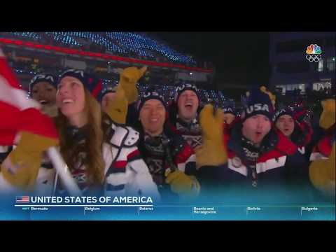 The PyeongChang 2018 Olympic Games: Team USA marching