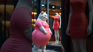 kitten laugh at fat cat 😱and she changed herself a real motivational story #cat #kitten #shorts