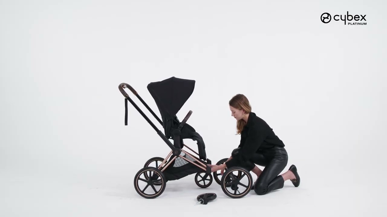 Cybex Priam lielie priekšējie riteņi, melni