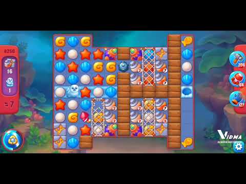 Fishdom. 8256 hard level no boosters and diamonds - 10 moves