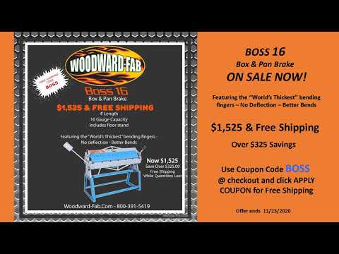 Boss 16 Box and Pan Brake on Sale Now | Sheet Metal Bending | Woodward Fab | Heck Industries