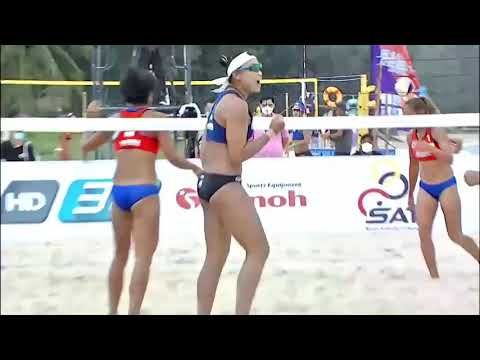 ทีมหญิงรอบแรก ทีมสาวไทย 1 ชนะ ฟิลิปปินส์ 2 ( 2 เซตรวด 21-16 และ 24-22#วอลเลย์บอลชายหาดชิงแชมป์เอเชีย
