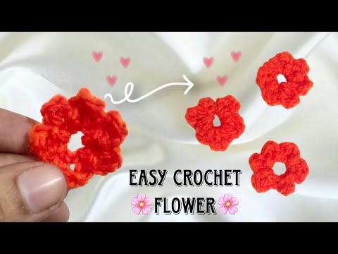 How To Crochet a Simple Flower | Easy Crochet Flower For Beginners | Crochet Flower Tutorial