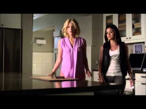 Pretty Little Liars 3x07 - Aria & Hanna Find Oujia Board In Hanna's Kitchen.