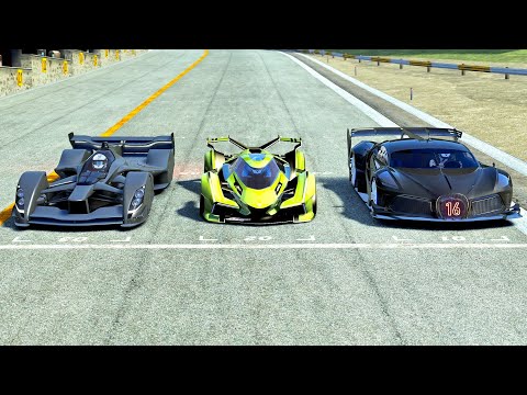 Bugatti Black Devil vs Lamborghini V12 Concept GT vs Red Bull X2019 Competition - Old Monza