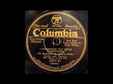 Ben Selvin Orchestra I Remember You From Somewhere/Cheer Up